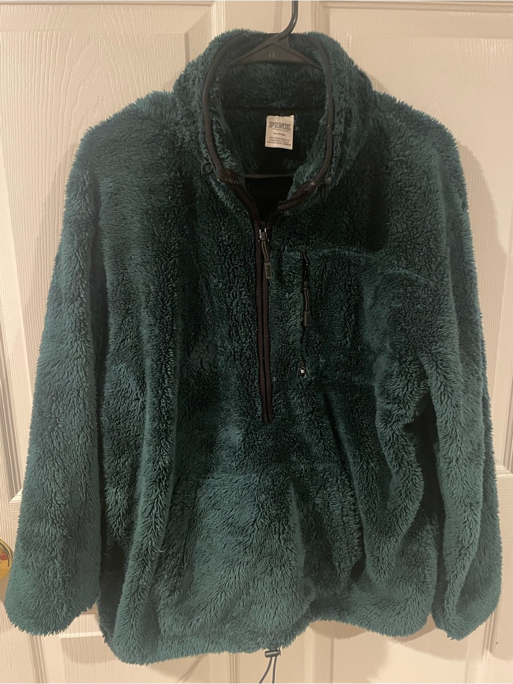 PINK Victoria's Secret Plush Zip-Up Jacket in Teal
